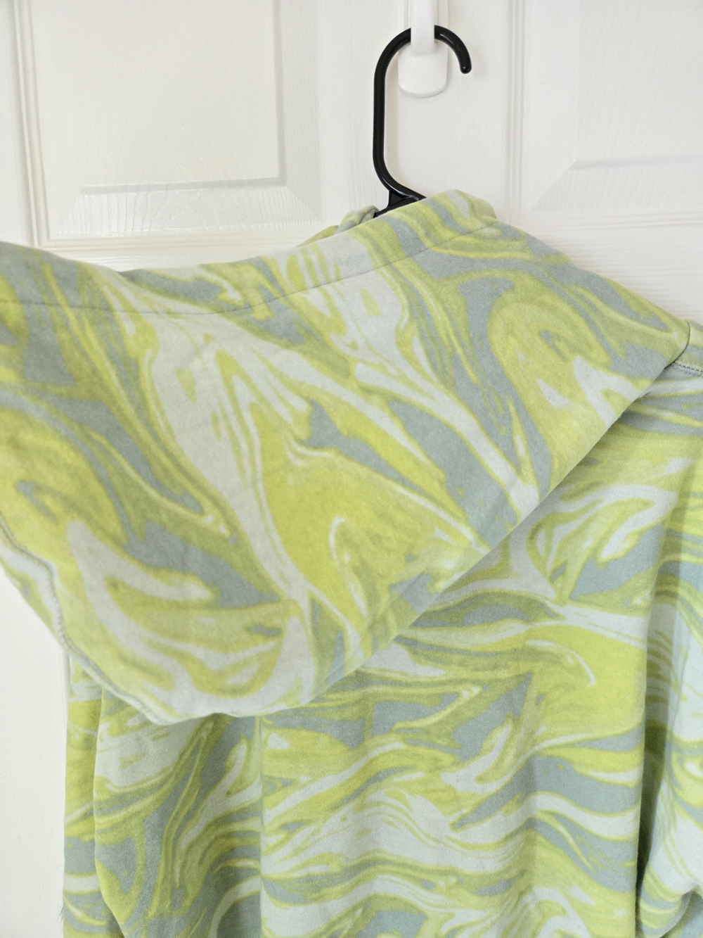 wild fable Green Tie-Dye Cropped Hoodie XL Raw Hem Cozy Athleisure - Picture 8 of 10